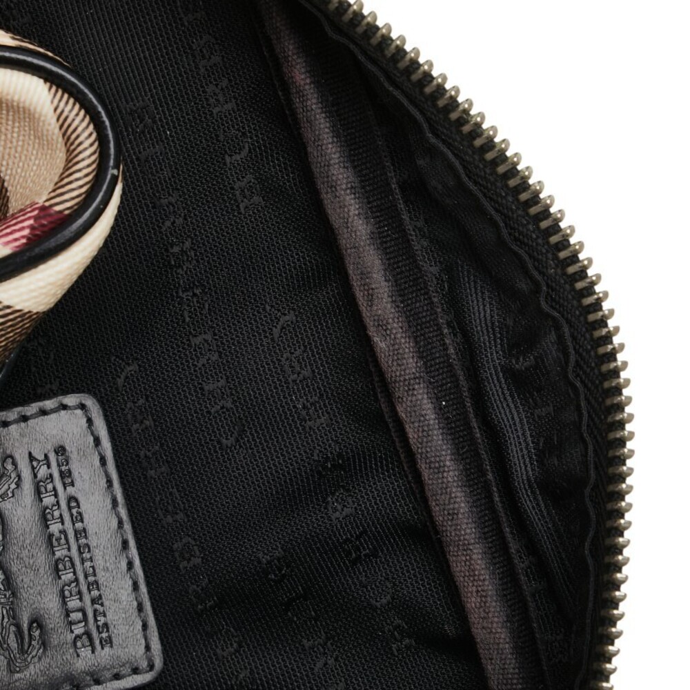 Burberry Nova Check Pouch Beige Tan Black Multicolor Leather - Picture 8 of 9